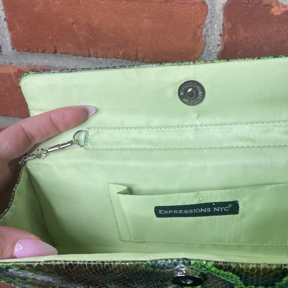 Vintage 90's green snake skin bag - Picture 11 of 12